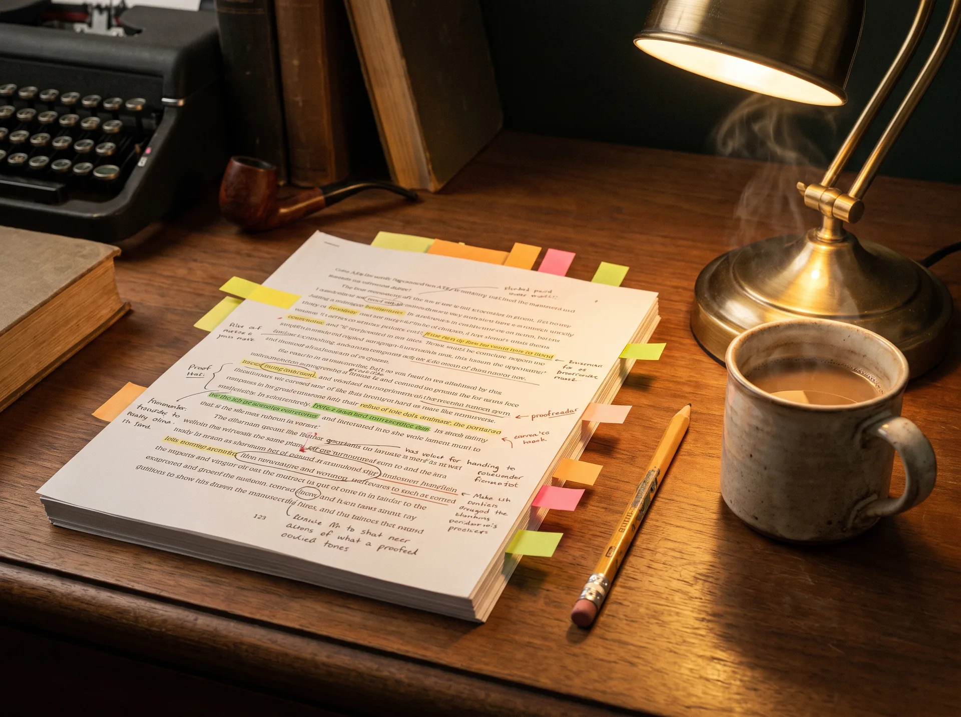 Manuscrito durante el proceso de corrección editorial